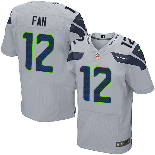 Men's Elite 12th Fan Nike Jersey Grey Alternate - NFL Seattle Seahawks